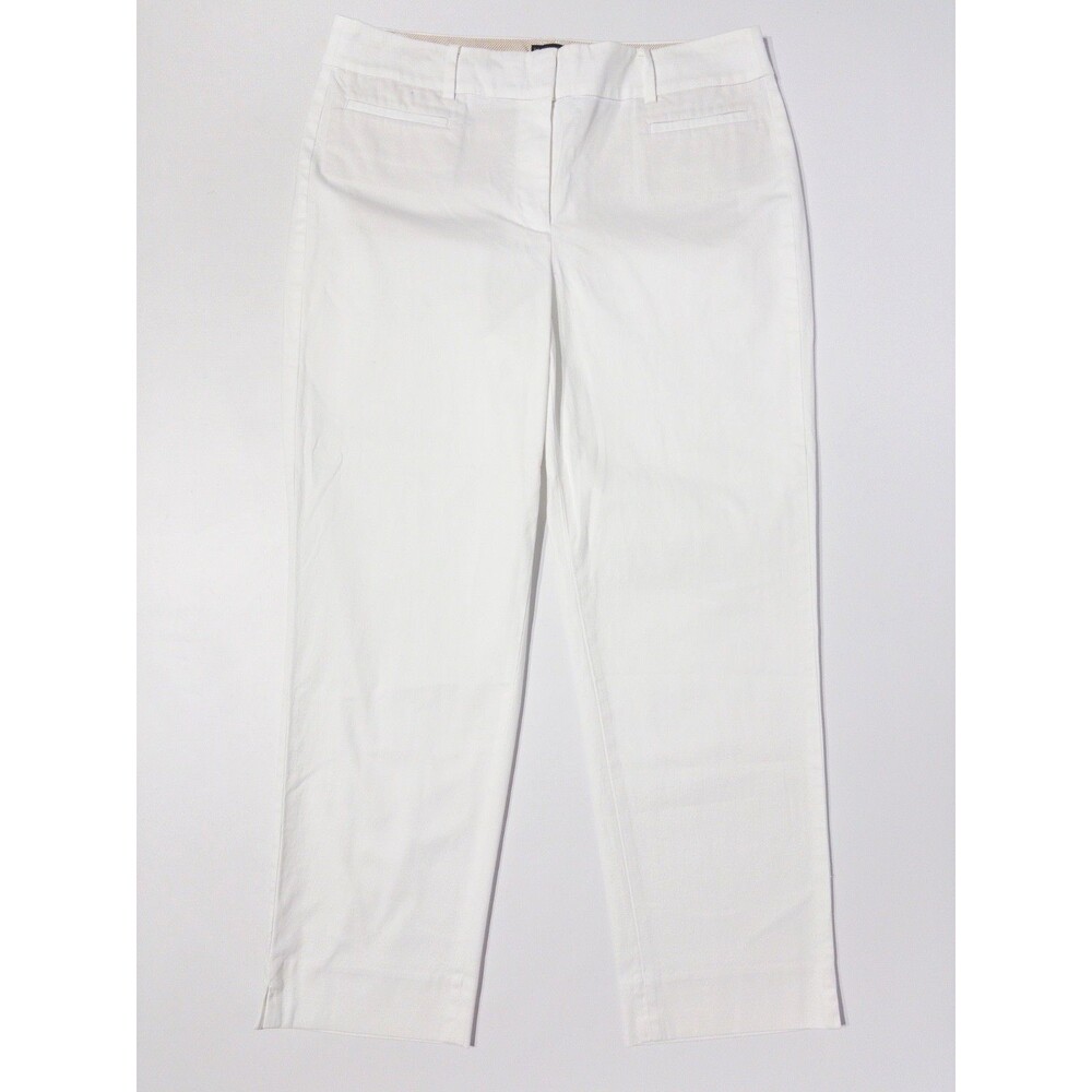 Talbots The Perfect Crop Pants White Cotton Stretch Comfort Women Size 6 (A6)